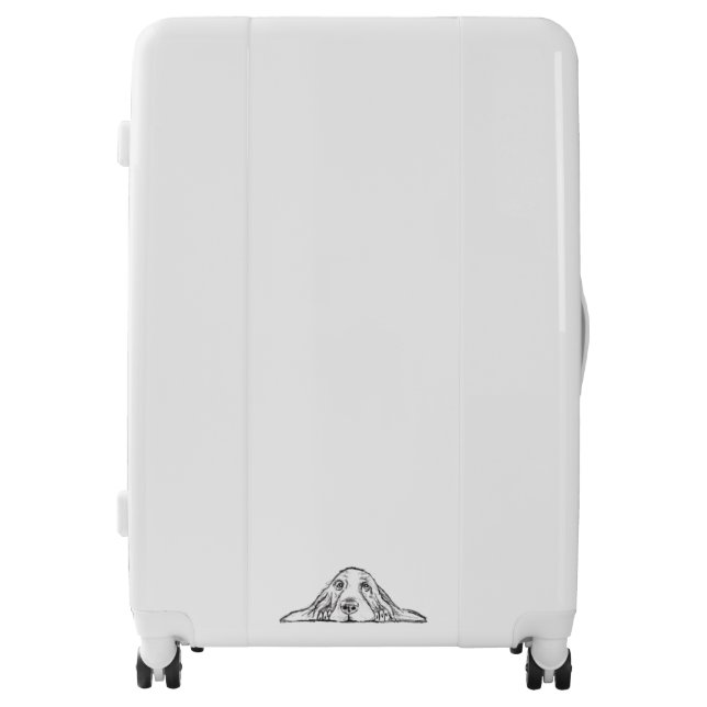 basset hound black white simple puppy dog eyes  luggage (Front)