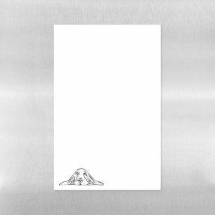 basset hound black white simple puppy dog eyes magnetic dry erase sheet