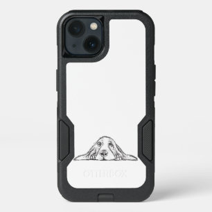basset hound black white simple puppy dog eyes iPhone 13 case