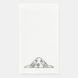 basset hound black white simple puppy dog eyes paper guest towels