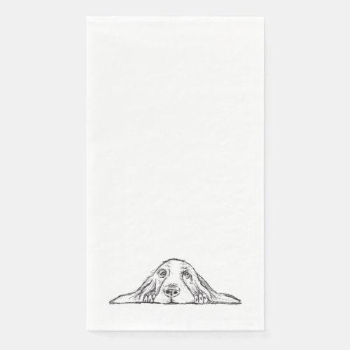 basset hound black white simple puppy dog eyes   paper guest towels