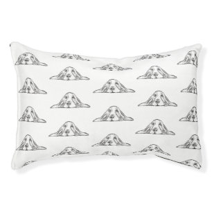 basset hound black white simple puppy dog eyes  pet bed