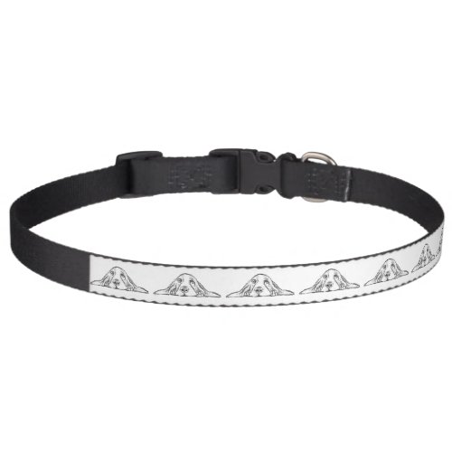 basset hound black white simple puppy dog eyes   pet collar