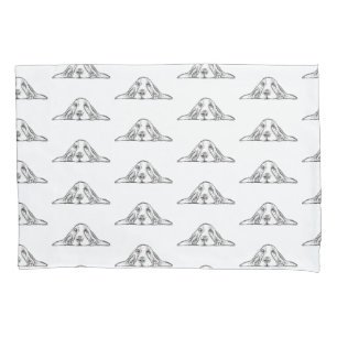 basset hound black white simple puppy dog eyes pillow case