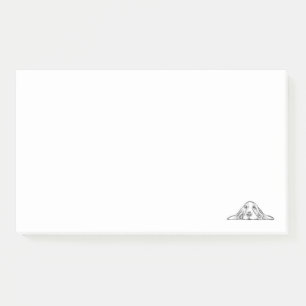 basset hound black white simple puppy dog eyes  post-it notes
