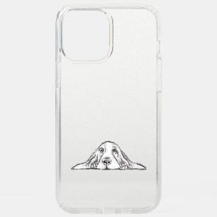 basset hound black white simple puppy dog eyes speck iPhone 12 pro max case