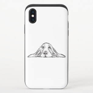 basset hound black white simple puppy dog eyes  iPhone x slider case