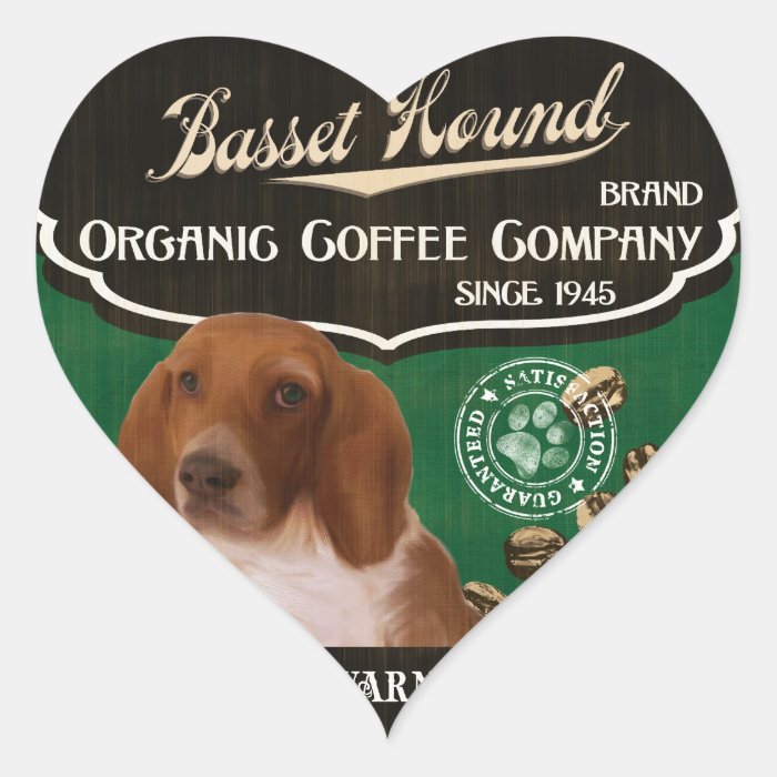 Basset Hound Brand – Organic Coffee Company Heart Stickers