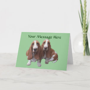 Basset Hound Buddies Greeting Card