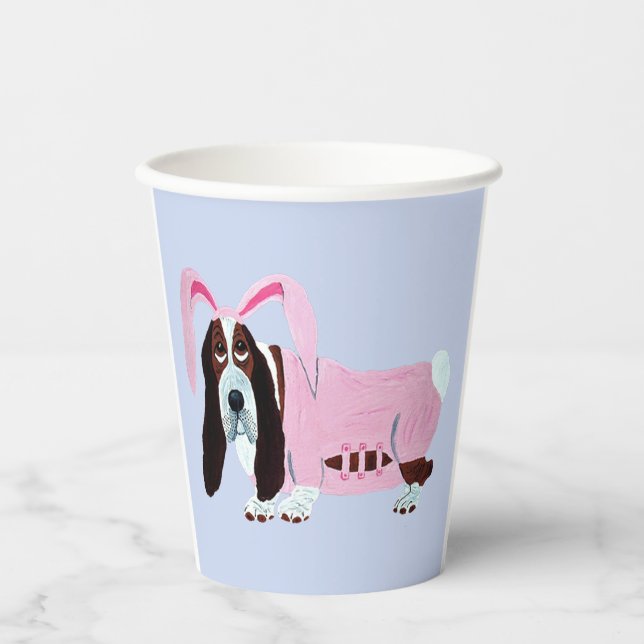 Basset Hound Bunny Paper Cups (Front)