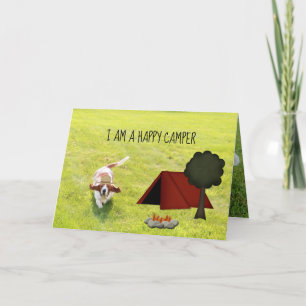 Basset Hound Camper On Birthday Card