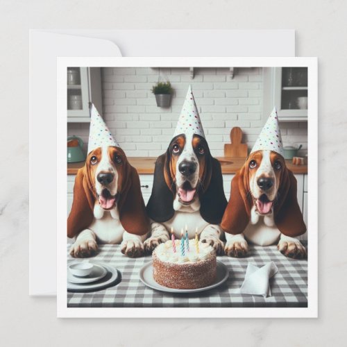 Basset Hound card Basset Hound birthday  Invitation