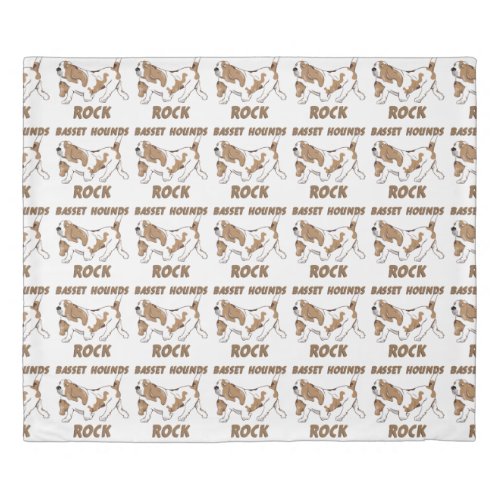 Basset hound cartoon duvet cover