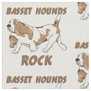 Basset hound cartoon fabric