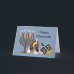 Basset Hound Chanukah Card Menorah Dreidel<br><div class="desc">Remembering family and friends during the Chanukah season is a wonderful way to keep in touch with the people you love and care about. I created these dog Chanukah cards with love and care and I am sure anyone who loves dogs will be delighted to receive them. You do have...</div>