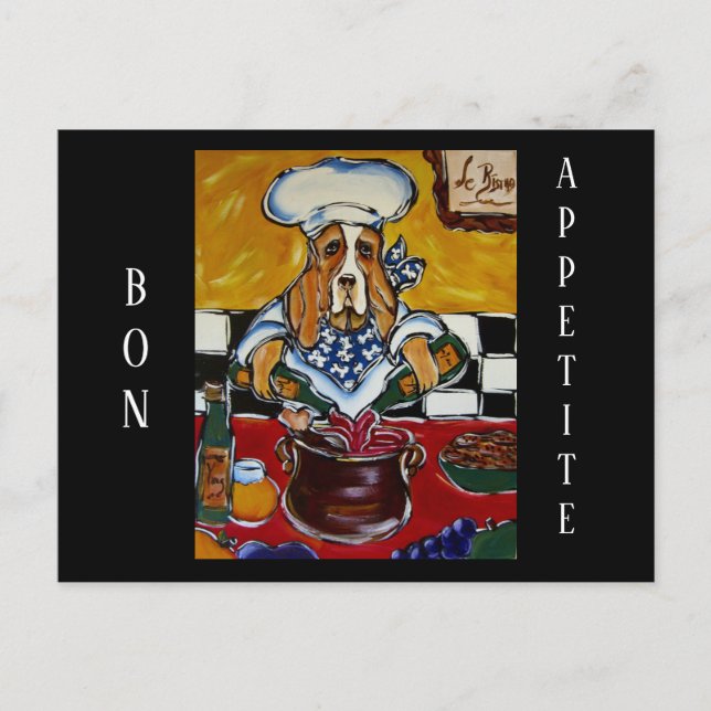 Basset Hound chef Postcard (Front)