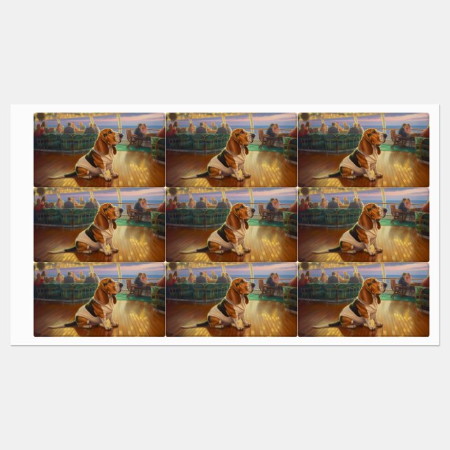 Basset Hound Christmas Cruise: Pawsome Holiday Labels (Sheet)
