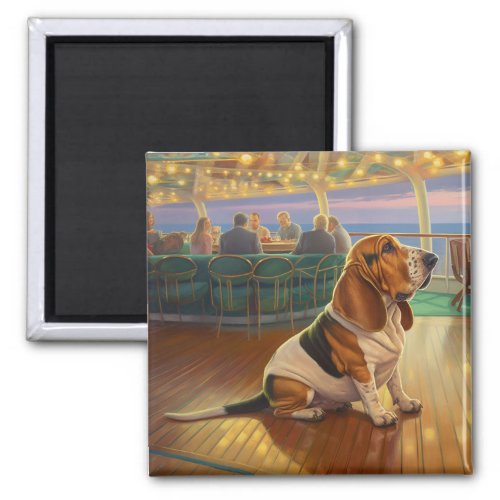 Basset Hound Christmas Cruise Pawsome Holiday Magnet