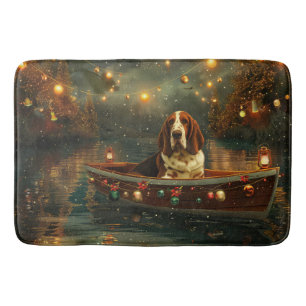Basset Hound Christmas Festive Voyage Bath Mat
