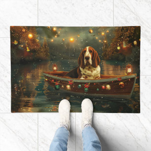 Basset Hound Christmas Festive Voyage Doormat