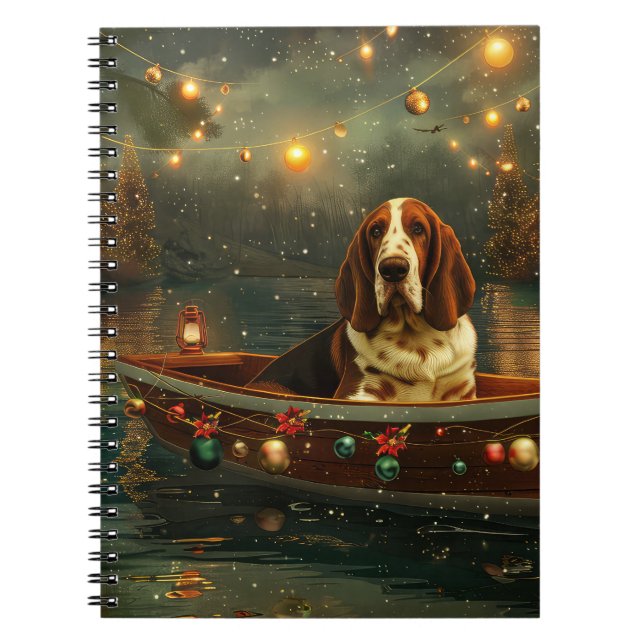Basset Hound Christmas Festive Voyage Notebook (Front)