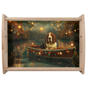 Basset Hound Christmas Festive Voyage Serving Tray