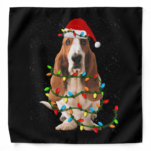 basset hound christmas funny basset hound dog love bandana (Front)