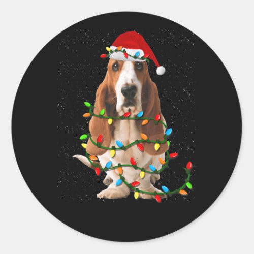 basset hound christmas funny basset hound dog love classic round sticker