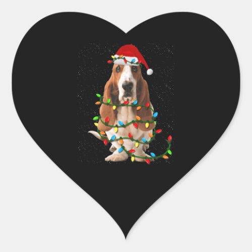 basset hound christmas funny basset hound dog love heart sticker