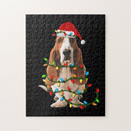 basset hound christmas funny basset hound dog love jigsaw puzzle