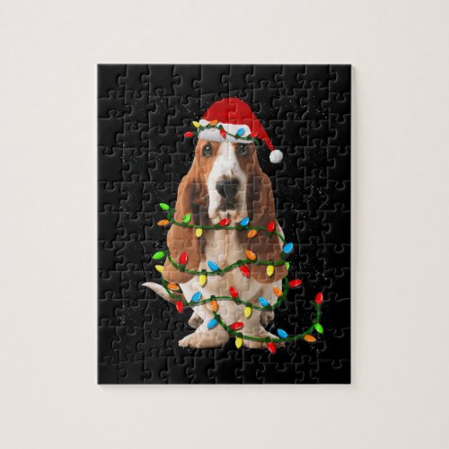 basset hound christmas funny basset hound dog love jigsaw puzzle