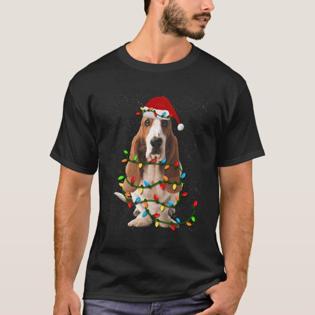 Basset Hound Christmas Funny Basset Hound Dog Love T-Shirt (Front)
