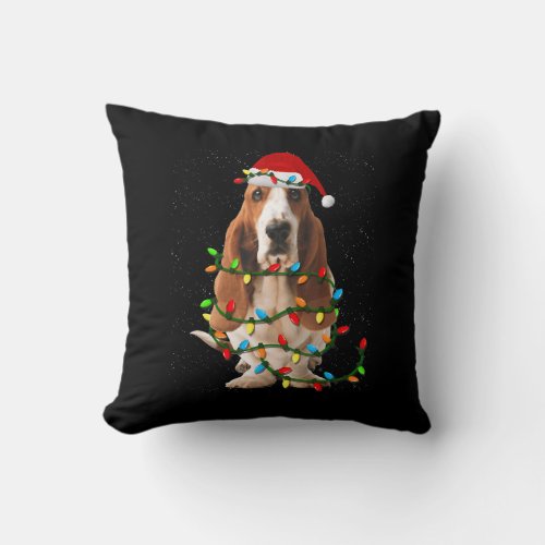 basset hound christmas funny basset hound dog love throw pillow