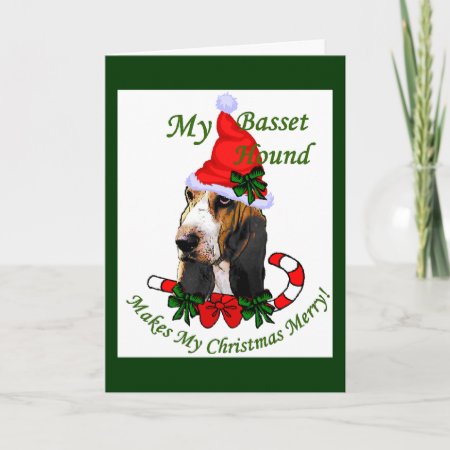 Basset Hound Christmas Gifts Holiday Card