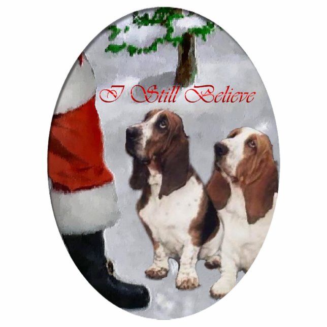 Basset Hound Christmas Gifts Ornament (Front)
