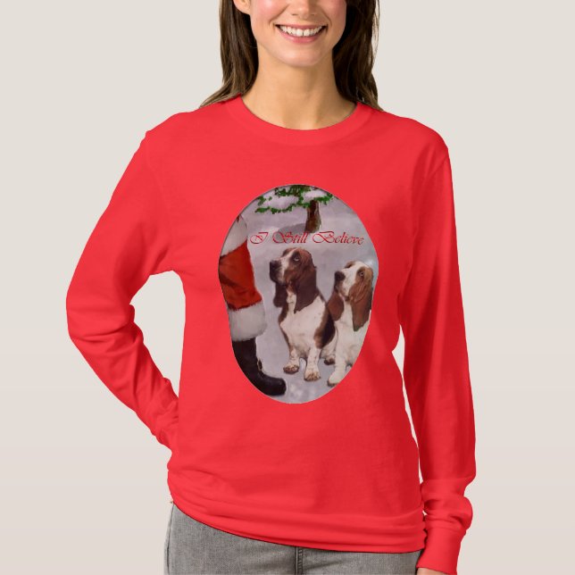 Basset Hound Christmas Gifts T-Shirt (Front)