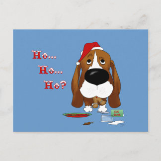 Basset Hound Christmas Holiday Postcard