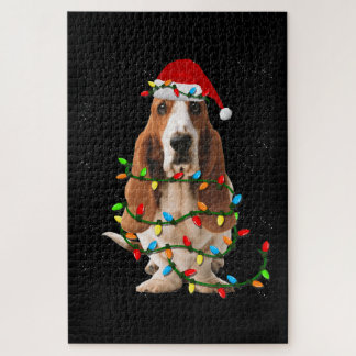 Basset Hound Christmas is Basset Hound dog love Jigsaw Puzzle