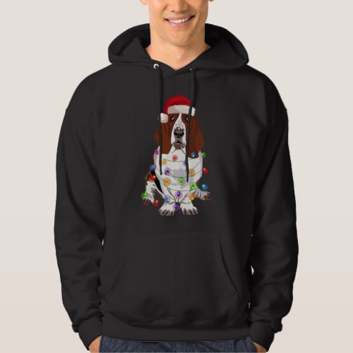 Basset Hound Christmas Lights Xmas Dog Lover Hoodie