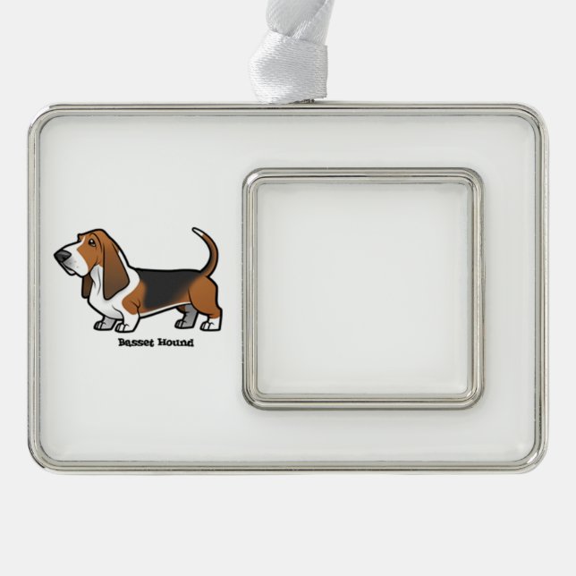 Basset Hound Christmas Ornament (Front)