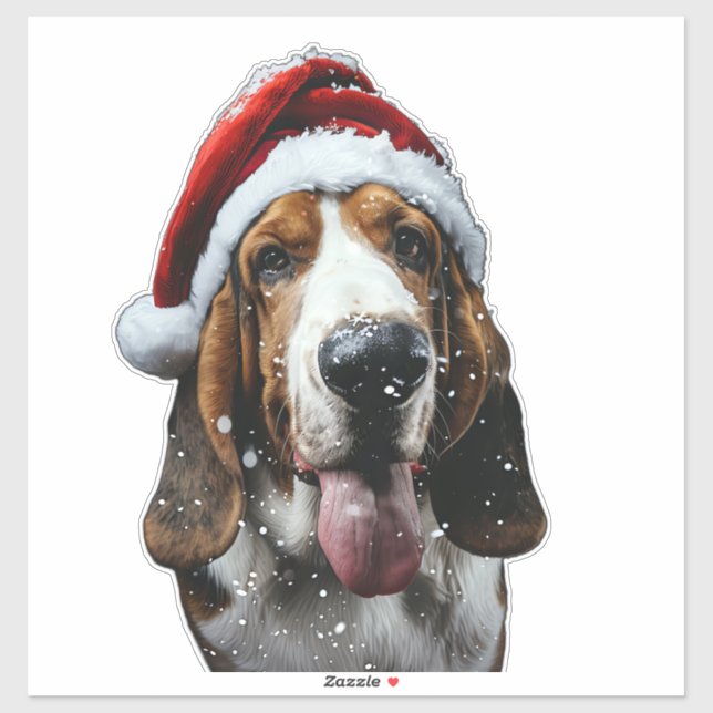 Basset Hound Christmas  Sticker (Sheet)