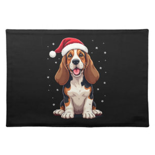 Basset Hound Christmas Tank Top Cloth Placemat