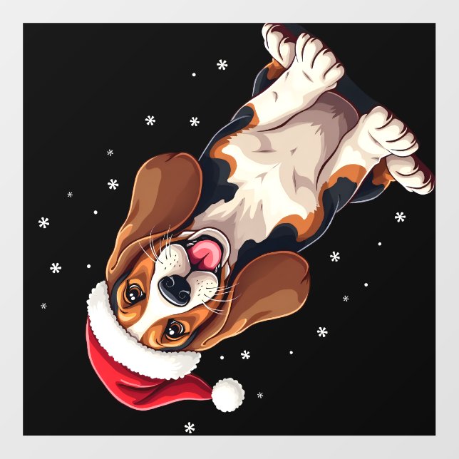 Basset Hound Christmas Tank Top Wall Decal (Front)