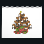Basset Hound Christmas Tree Calendar<br><div class="desc">This Basset Hound Christmas Tree design makes a great gift for a Basset Hound owner. It features a Basset Hound dog illustration.</div>