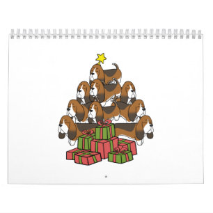 Basset Hound Christmas Tree Calendar
