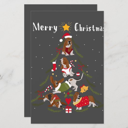 Basset Hound Christmas Tree Xmas Dog Lover (Front/Back)