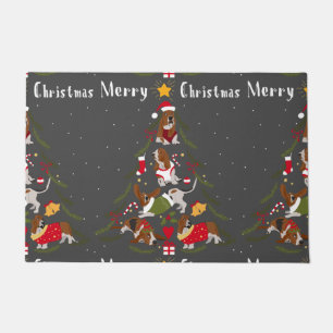 Basset Hound Christmas Tree Xmas Dog Lover Doormat