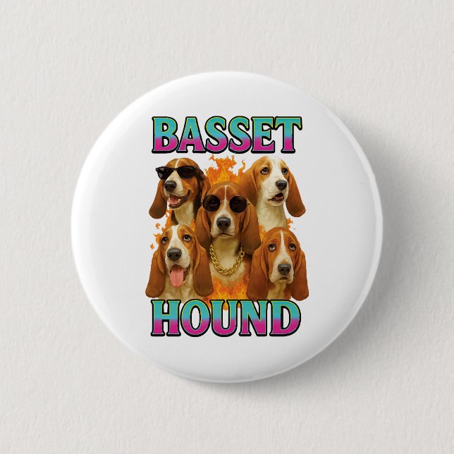 Basset Hound Copy Button (Front)