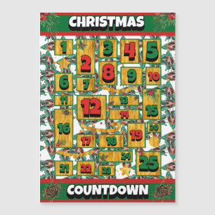 Basset Hound Countdown Christmas Advent Calendar Magnetic Invitation