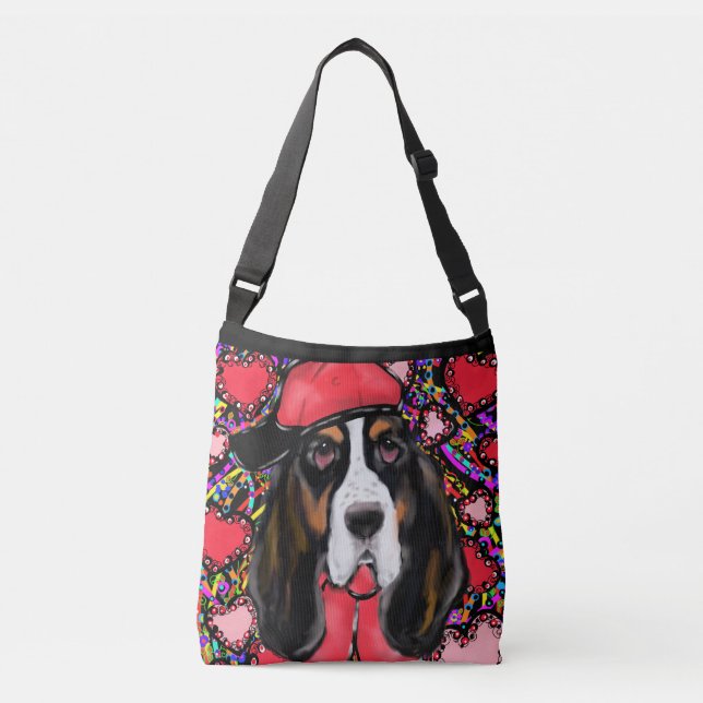 Basset Hound  Crossbody Bag (Front)